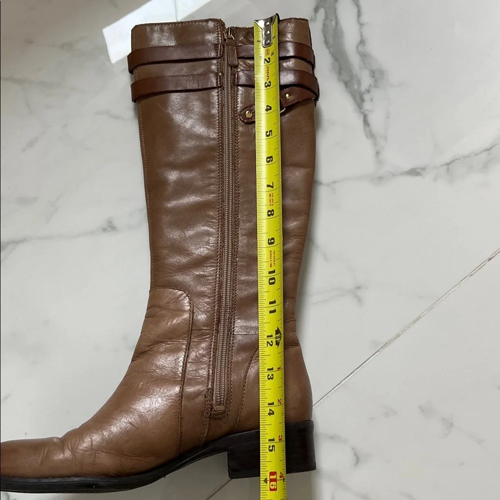 Franco Sarto Tan Brown Two-tone High Knee Boots